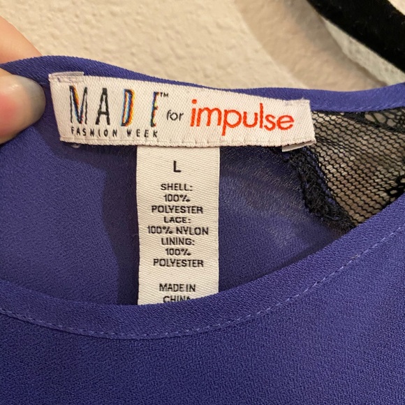 Purple and black lace a line dress Macy’s Impulse - Picture 2 of 3